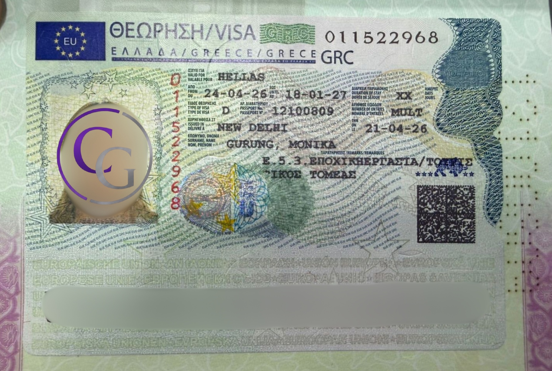 Approved Type D Visa — Greece