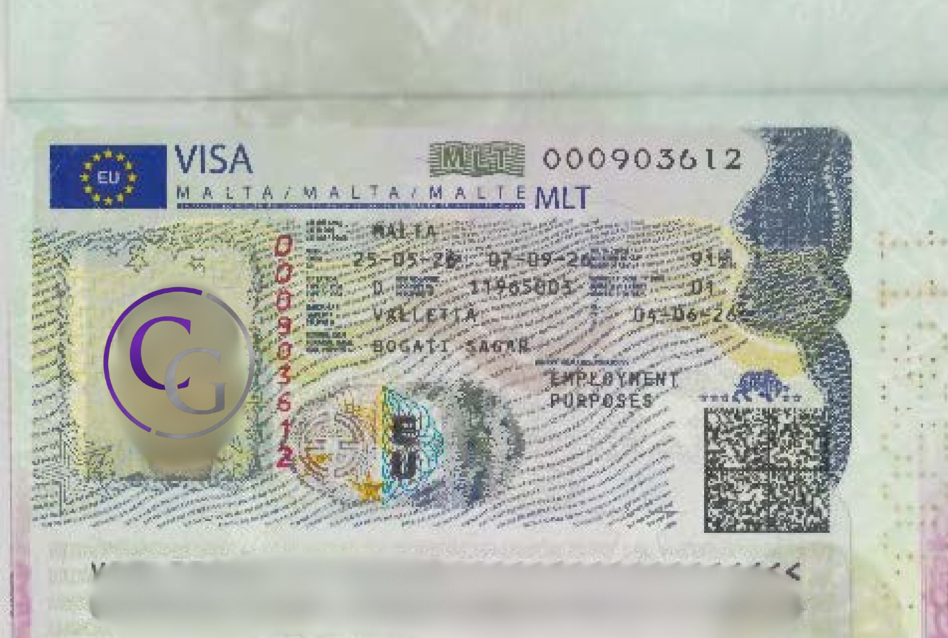 Approved Long-stay Visa — Malta